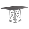 Monarch Specialties Dining Table - 36"X 48" / Grey / Chrome Metal I 1059